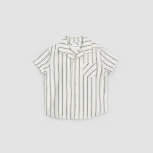 The Striped Linen-Blend Short-Sleeve Shirt - KIDS