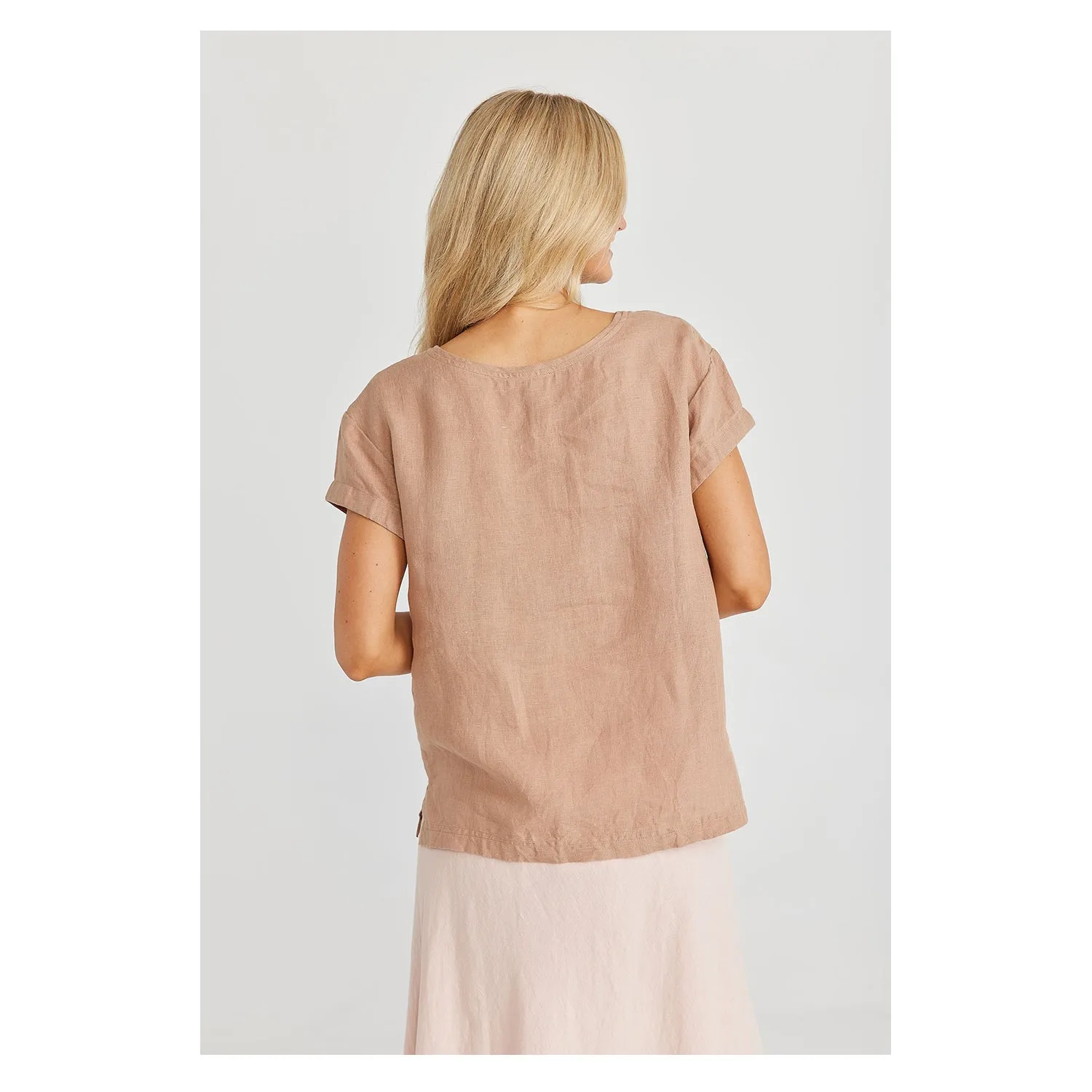 Top Nautica Tee - Saddle Brown Linen