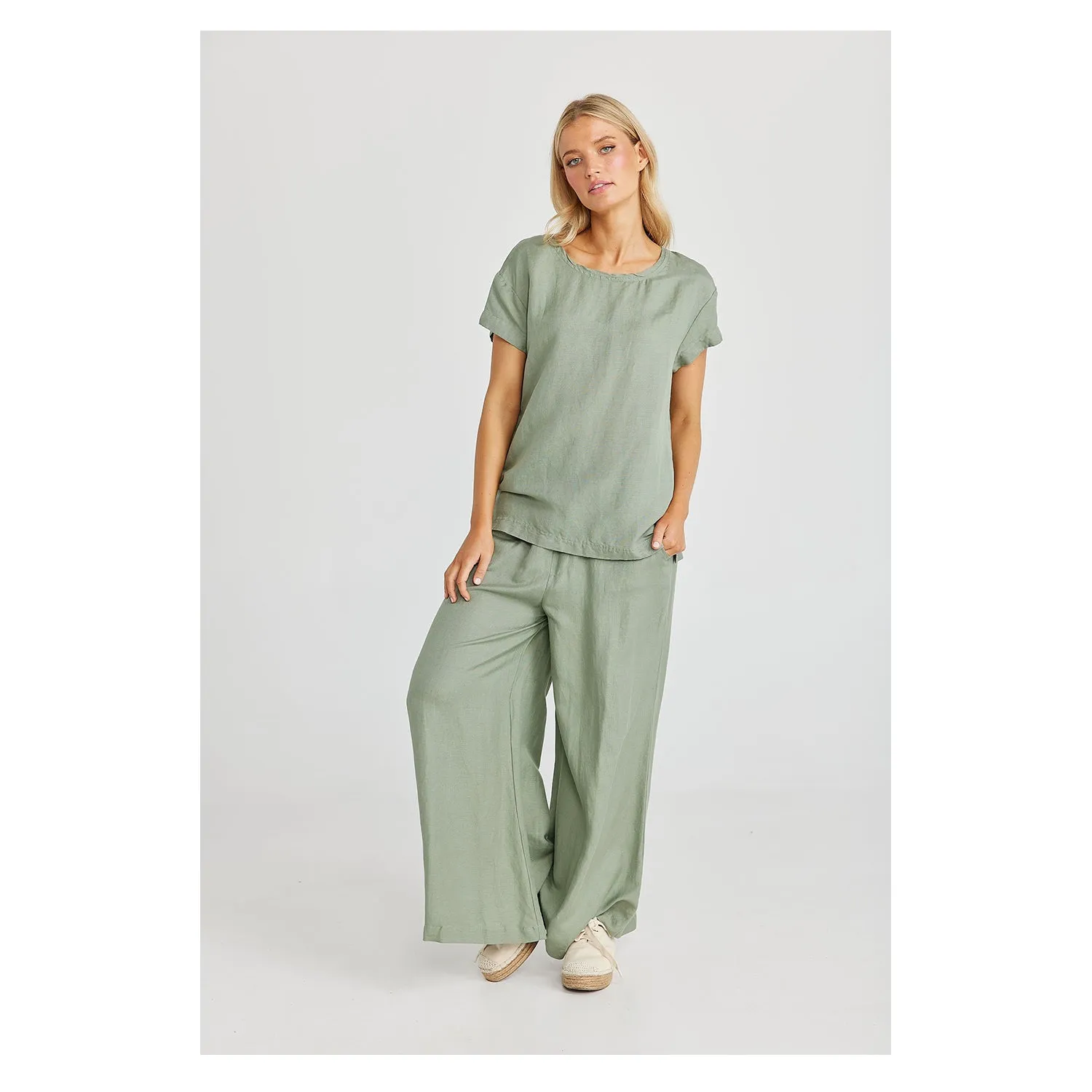 Top Nautica Tee - Sage Linen Viscose