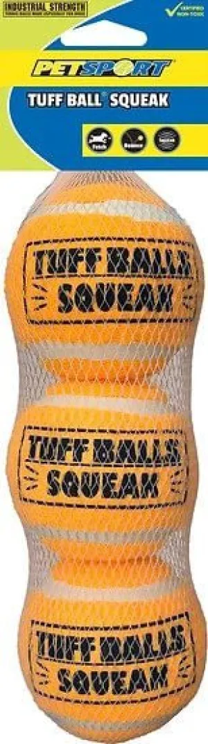 Tuff Ball Squeak, 3 pk, Orange