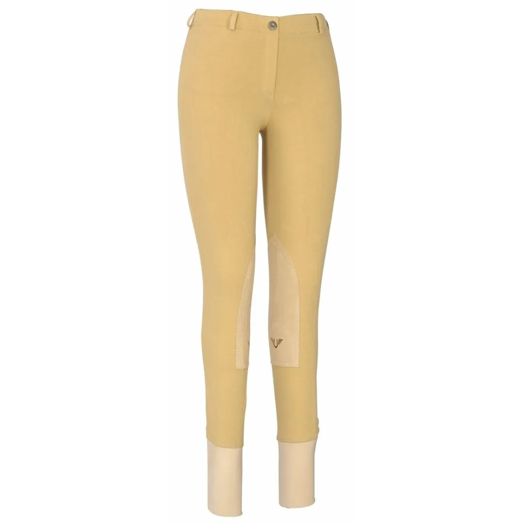 TuffRider Ladies Cotton Lowrise Pull-On Knee Patch Breeches