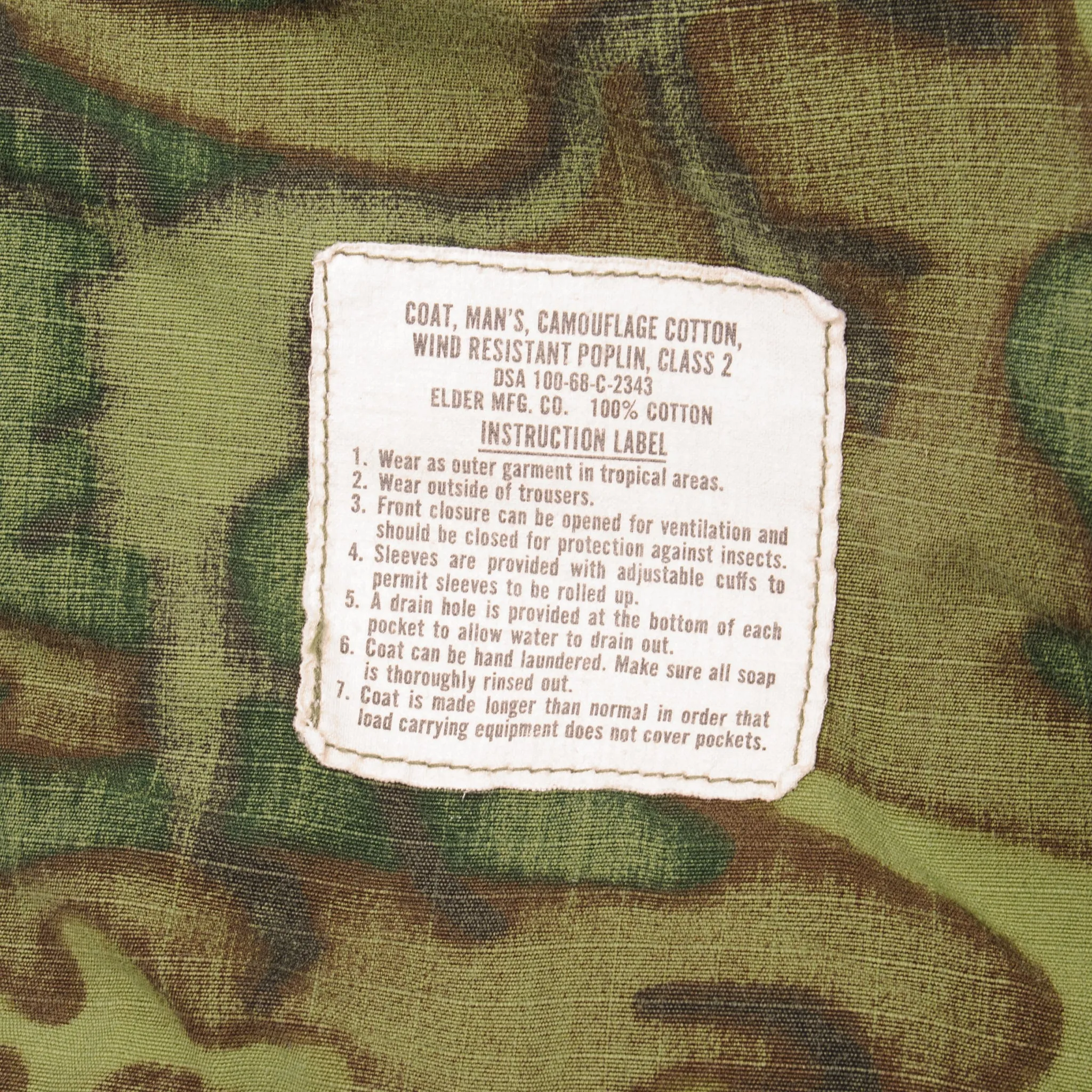 VINTAGE US ARMY TROPICAL COMBAT JACKET 4TH PATTERN ERDL 1968 VIETNAM WAR SIZE LARGE REGULAR