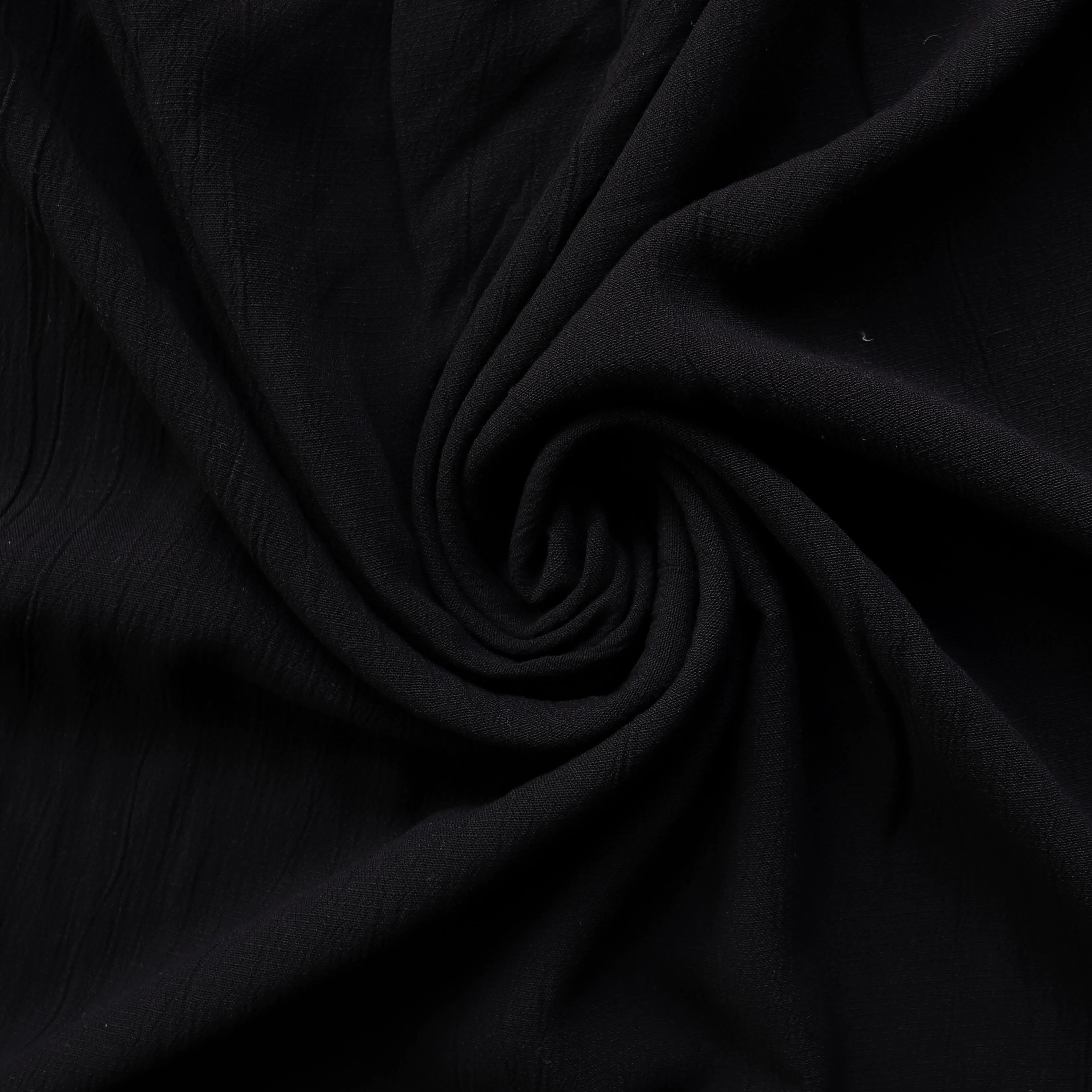 Viscose Linen Crinkle - Black