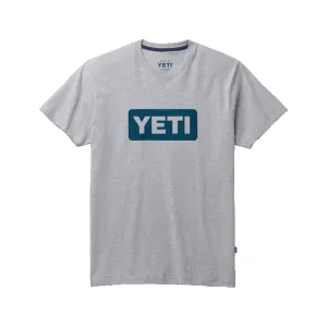 YETI LOGO BADGE PREMIUM SHORT SLEEVE TSHIRT - Gray/Navy